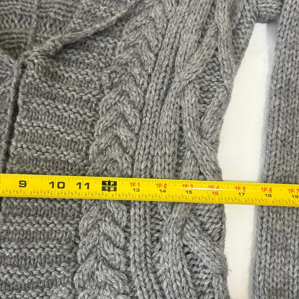 TALBOTS LADIES CABLE‎ KNIT OPEN FRONT LONG CARDIGAN SWEATER GRAY SIZE MEDIUM - Picture 9 of 16